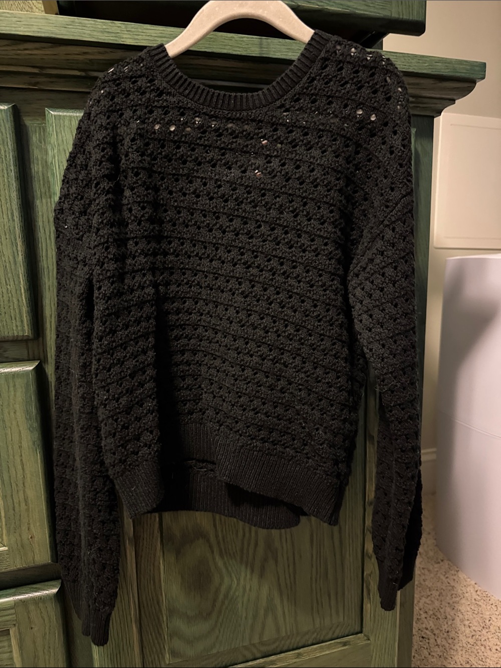 Cat & Jack Black Open Knit Sweater